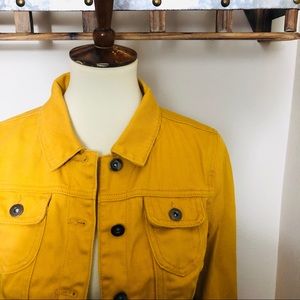 Yellow Gold Denim Crop Jean Jacket